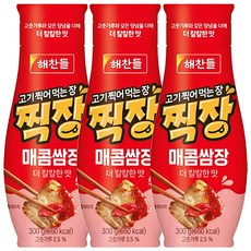 해찬들 고기 찍어 먹는 장 찍장 매콤쌈장, 300g, 3개