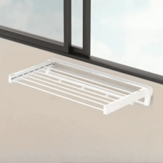 히든슬림건조랙 접이식 빨래 건조랙 원룸 개폐식 창틀 걸이대, 화이트