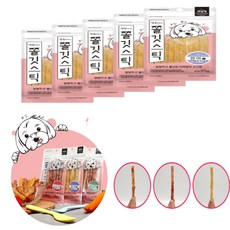 아기강아지간식 국내산돈피 연어 개껌 65gx5 개간식 강아지스틱껌 노견개껌