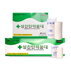 성진 탄력붕대 7.5cm (3in) 12롤/1box + 성진 탄력붕대 15cm (6in) 12롤/1box, 1세트, 12롤 - 탄력붕대6인치