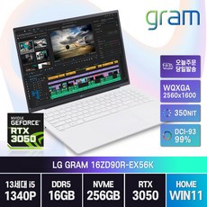 LG전자 16ZD90R-EX56K 16GB/SSD1TB/FreeDos 사무용 노트북, FreeDos, 16GB, 1TB, 코어i5, 화이트