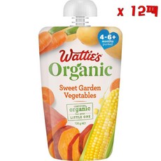 Watties 와티스 스윗 가든 베지테이블 4 6개월이상 퓨레 120g 12팩, 12개