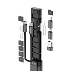 버디BUDI 9in1 멀티케이블 스틱 젠더/카드리더/여행용/충전케이블, 블랙, 1개