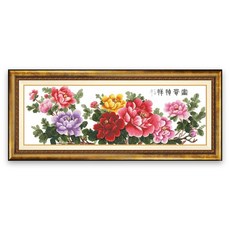 보석십자수모란