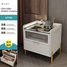 스마트 침대 옆 무선 충전 크리에이티브 엔드 테이블 다기능 스탠드 북유럽 스타일 침실 캐비닛 북유럽 가구, 흰색 c, 30cm, 05 white C