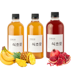 [오늘발송] 석류 바나나 파인애플 오미자 천연발효 식초 500ml 핸드메이드 자연 식초 원액 비니거 먹는법 효능 만들기 수제과일식초 모음, 바나나식초, 1개