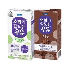 매일유업 소화가잘되는 저지방우유 +소잘 초콜릿우유 190ml 48팩, 48개