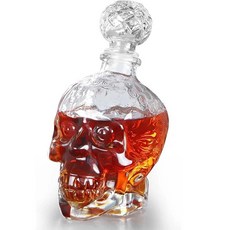 위스키 보드카 맥주 디캔터 선물 유리 와인 해골 병 밀폐 스토퍼 양주, 1개