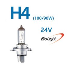 지노기업/24V H4/국내생산/BIO/전조등/화물차/트럭/75/70W/100/90W/마이티/만트럭/구형트럭/수입트럭, 24V BIO H4(100/90W), 1개
