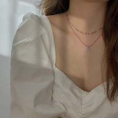 비즈꽃목걸이