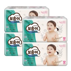 보솜이 리얼코튼 오가니크 팬티 여아용, 대형(L), 136매