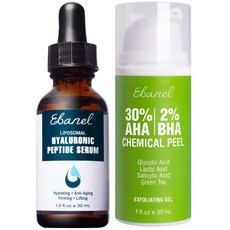 EBANEL 히알루론산 세럼과 30% AHA 2% BHA 케미컬 필 각질 제거 젤로 구성된 에바넬 번들