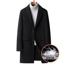 남성 하프 코트 모직 겨울 슬림핏 덕다운 캐주얼 정장 자켓