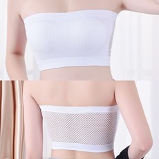 온드레 튜브탑 (매쉬형) 반두 브라탑 오프숄더 브라