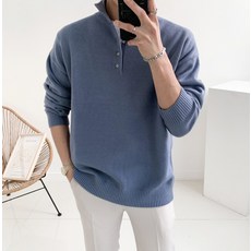 남자 캐시미어 반폴라 헨리넥 니트(5color)