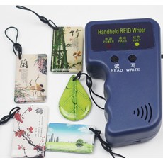 휴대용 125khz rfid 복사기복사기클론 id em 리더 및 라이터 5pcs em4305 t5577 다시 쓰기 태그, 기본
