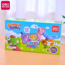 클레이 초경량 진흙 찰흙 24색 36색 점토 무독성 컬러크림 공구 세트 슈퍼클린 컬러 고무진흙 매직콘 가벼운재질 지우개, T01-6452(24색)