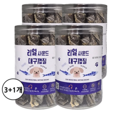 강아지간식 리얼사운드 대구껍질 ASMR 바삭바삭한 애견개껌 코드스킨, 4개, 120g - 토끼귀간식