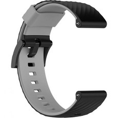 LOKEKE for 순토 7 Replacement Band 24mm Silicone Wrist Strap For 799 Baro D5, Black+ Grey - 순토d5