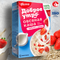 Овсяная каша Uvelka с клубникой и сливками, 5 порций, 200 г
