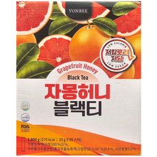 본비 자몽 허니 블랙티 1800g ( 20g X 90스틱 ) 코스트코 VONBEE 저당 액상아이스티 + 물티슈 1매 증정, 1.8kg, 90개