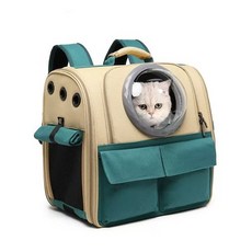 푸펫 고양이 강아지 우주선 가방 배낭 이동장, 카키색