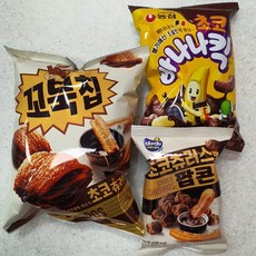 빠야몰 초코파티모음 꼬북칩초코츄러스맛 136g 1봉지+ 초코바나나킥 70g 1봉지 + 초코츄러스맛팝콘 65g 1봉지(총3봉)