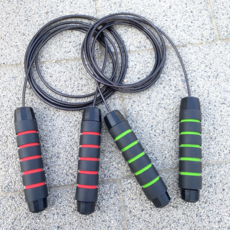 제이런 논슬립 꼬임 방지 와이어 다이어트 줄넘기, 레드1P+그린1P