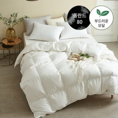 사계절용 모달 폴란드 구스다운 이불(솜털80%) - 싱글400g, 싱글(160X210)400g, 화이트
