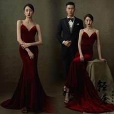 웨딩드레스 셀프웨딩드레스 스몰웨딩 스튜디오 테마의상 웨딩아트 포토샷 딥브이 드롭 드레스녀