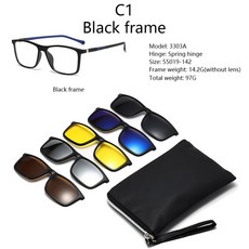 3303A Gradul 회색 흰색 클립 안경 5 6 in 1 가능, C1 6 In 1, SHOW AS PICTURE, 1개