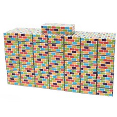 아이 체육교구 쌓기놀이 종이 벽돌블록 50개 세트 유아블럭, 멀티 50pcs