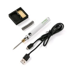 UC-TL74 휴대용 USB인두기세트 온도조절 3D펜우드버닝툴 납땜 스탠드 거치대, 1개