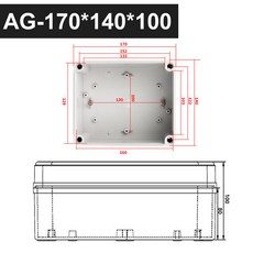IP67 방수 접합 프로젝트 상자 전자 Diy 인클로저 ABS 회로 기판 케이스 야외용 광대역 분배, 170-140-100, NOT VISIBLE, 1개