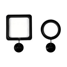 물고기 먹이 고리 거북이 수족관 자동 공급기 부유 공급 사각형 흡입 컵 2pcs 블랙, 2개