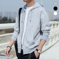 남성 대학생룩 기모 후드집업 남자 간절기 후드점퍼 남친룩 빅사이즈 3컬러