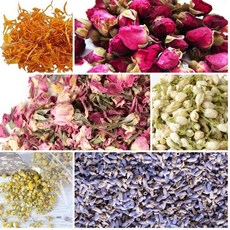 bMAKER Bulk Botanical Flowers Kit 6 팩-식용 코셔 인증-자스민 로즈 버드 라벤더 메리 골드 카모마일 핑크 로즈 꽃잎, 단일옵션