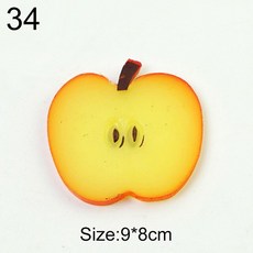 모형음식 가짜음식 시뮬레이션 과일 슬라이스 인공 사과 레몬 망고 수박 복숭아 모델 가짜 촬영 사진 소품 액세서리, 34