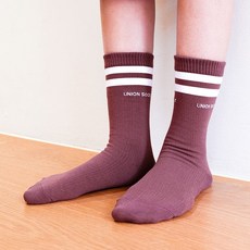 유니온스카웃 BAND STRIPE SOCKS-CHOCOLATE - 유니온스카웃