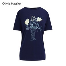올리비아하슬러 썸머 라운드넥 플라워 티셔츠 OHCMTS903