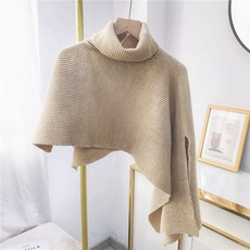 바이크영 니트머플러 겨울 가을 계절 외 매치 여성 굵은털실 삼각 수건 판초 망토 페이크 칼라 보호 넥워머