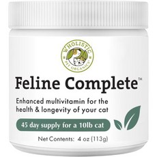 Wholistic Pet Organics 고양이 파우더 전체적인 반려동물 스 완성 종합 비타민 4온스 고양이를 위한 면역 지원 보충제 프로바이오틱스 미네랄 피부 코팅을 항산화제, Original Whitefish, 4 oz, 1개