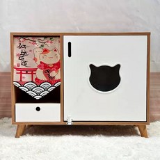 고양이 원목 화장실 사막화방지 냄새방지 우드 서랍형 반려 동물 나무 배변통, 1개