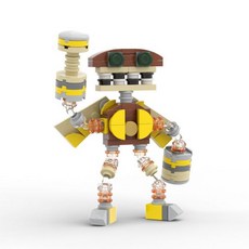 BuildMoc 마이 싱잉 코러스 Wubbox 로봇 빌딩 블록 세트 귀여운 노래 몬스터 피규어 브릭 어린이 생일 선물 DIY 장난감 칼림바 마림바 건반 전자 악기, 106PCS, 1개