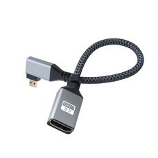 [BD833] Coms 마이크로 HDMI 변환 케이블 젠더 HDMI F to Micro HDMI M 4K 60Hz UHD 20cm 꺾임형, 본상품선택, 1개