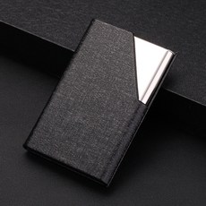 베르토 메탈 명함 케이스 남자 명함 지갑, 다크블랙, 1개