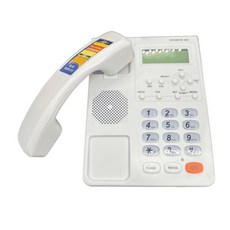 호텔 유선형 영어 전화기가있는 호텔 유선 전화기가있는 전화기 집 및 식당을위한 전화 통화 전화 식별 전화 식별, 하얀색