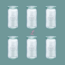 WECK 원통형 340ml WE975 1박스 6개, 기본구성 6개