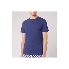 프레스코볼 카리오카 남성 코튼 & 리넨 솔리드 티셔츠 6C 2258 434058, M, Navy Blue