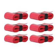 6pcs 110cm 배드민턴 라켓 그립 테이프 테니스 용 미끄럼 방지 땀 흡수 충격 방지 탄성, Red